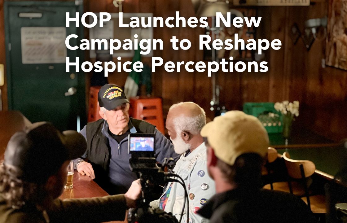 Reshaping Hospice Perceptions - A camera films two veterans having in a bar reminiscing about life.